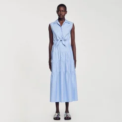 Sandro Paris Vestidos-Vestido Longo Com No E Strass