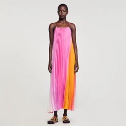 Sandro Paris Vestidos-Vestido Longo Com Pregas Em Leque