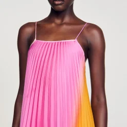 Sandro Paris Vestidos-Vestido Longo Com Pregas Em Leque