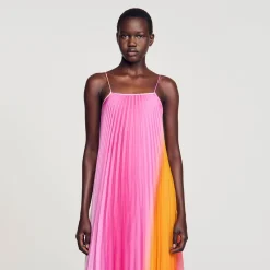 Sandro Paris Vestidos-Vestido Longo Com Pregas Em Leque