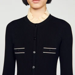 Sandro Paris Vestidos-Vestido Longo De Malha Canelada