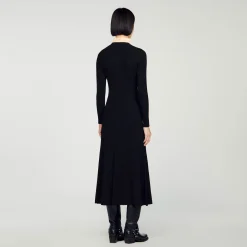 Sandro Paris Vestidos-Vestido Longo De Malha Canelada