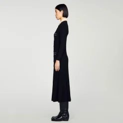 Sandro Paris Vestidos-Vestido Longo De Malha Canelada