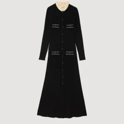 Sandro Paris Vestidos-Vestido Longo De Malha Canelada
