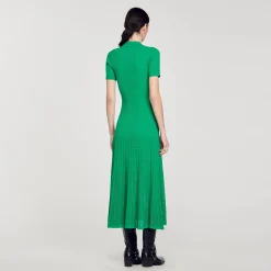 Sandro Paris Vestidos-Vestido Longo De Malha Canelada