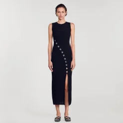 Sandro Paris Vestidos-Vestido Longo Decorado Com Diamantes