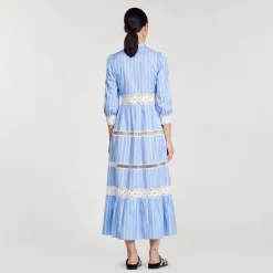 Sandro Paris Vestidos-Vestido Longo Listrado De Algodao