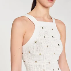 Sandro Paris Vestidos-Vestido Midi Com Franjas