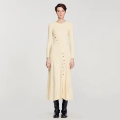 Sandro Paris Vestidos-Vestido Midi De Malha