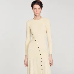 Sandro Paris Vestidos-Vestido Midi De Malha