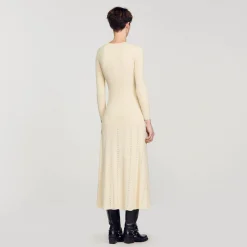 Sandro Paris Vestidos-Vestido Midi De Malha