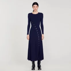 Sandro Paris Vestidos-Vestido Midi De Malha