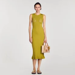 Sandro Paris Vestidos-Vestido Midi De Malha