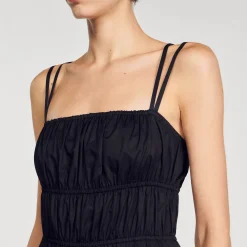 Sandro Paris Vestidos-Vestido Midi Franzido